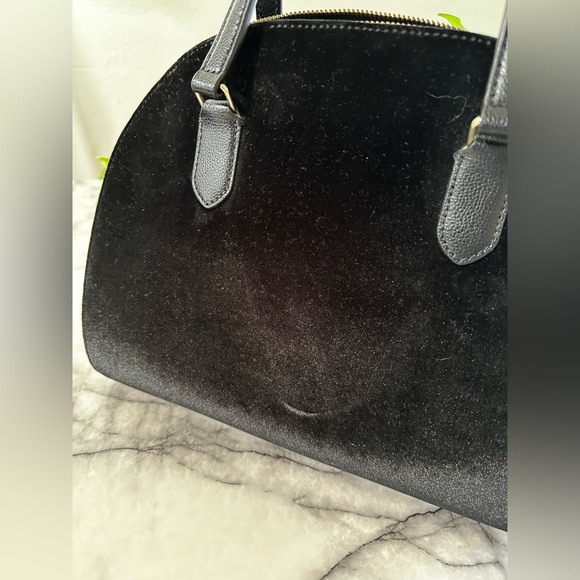 Kate spade LEATHER bowling bag tote with real pearls and crushed velvet - Picture 7 of 11